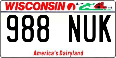 WI license plate 988NUK