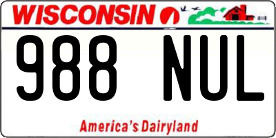 WI license plate 988NUL