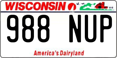 WI license plate 988NUP