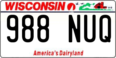 WI license plate 988NUQ