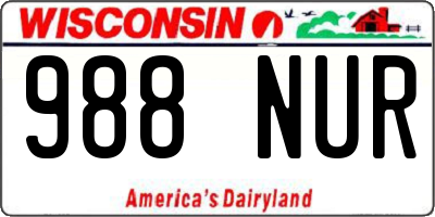WI license plate 988NUR