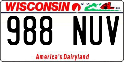 WI license plate 988NUV