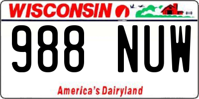 WI license plate 988NUW