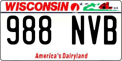 WI license plate 988NVB