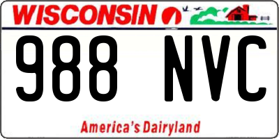 WI license plate 988NVC