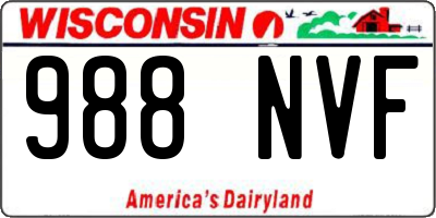 WI license plate 988NVF