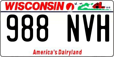 WI license plate 988NVH