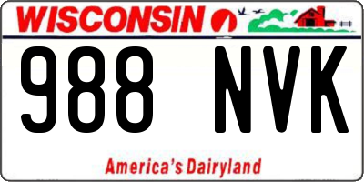 WI license plate 988NVK