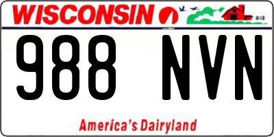 WI license plate 988NVN