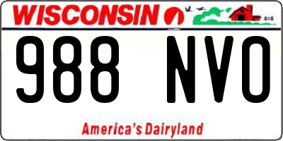 WI license plate 988NVO