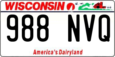 WI license plate 988NVQ