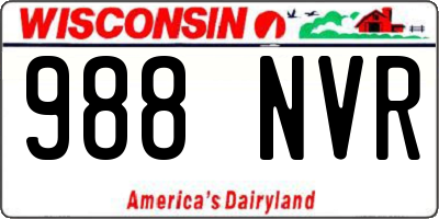 WI license plate 988NVR