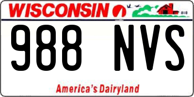 WI license plate 988NVS