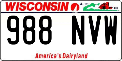 WI license plate 988NVW