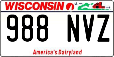 WI license plate 988NVZ