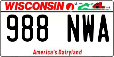 WI license plate 988NWA