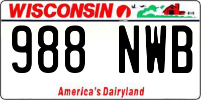 WI license plate 988NWB