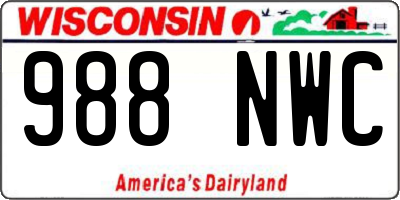 WI license plate 988NWC