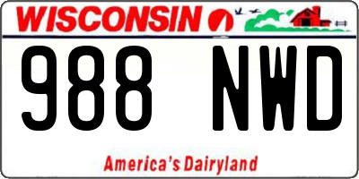 WI license plate 988NWD