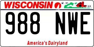 WI license plate 988NWE