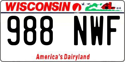 WI license plate 988NWF