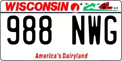 WI license plate 988NWG