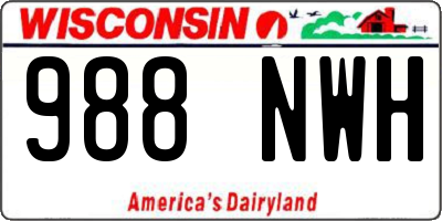 WI license plate 988NWH