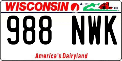 WI license plate 988NWK