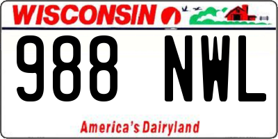 WI license plate 988NWL