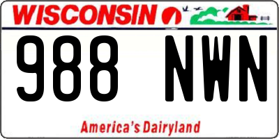 WI license plate 988NWN