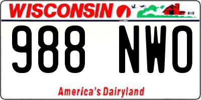 WI license plate 988NWO