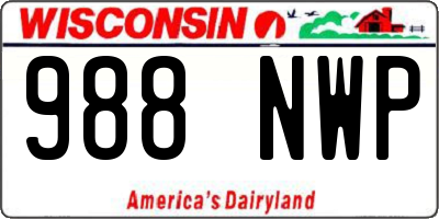 WI license plate 988NWP