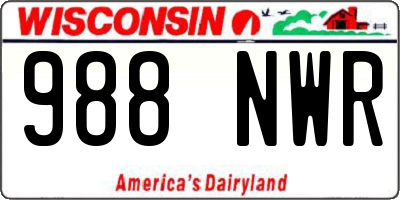 WI license plate 988NWR