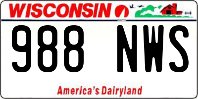 WI license plate 988NWS