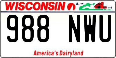 WI license plate 988NWU