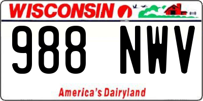 WI license plate 988NWV
