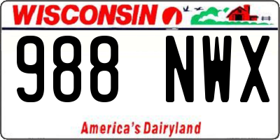 WI license plate 988NWX