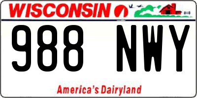WI license plate 988NWY