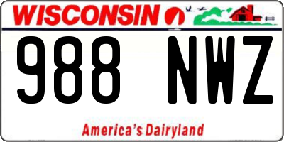 WI license plate 988NWZ