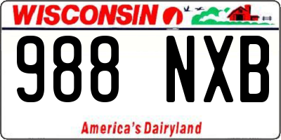 WI license plate 988NXB