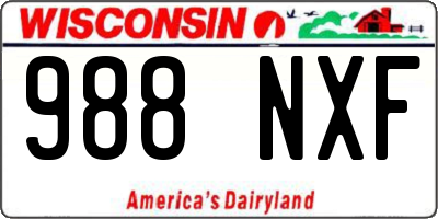 WI license plate 988NXF