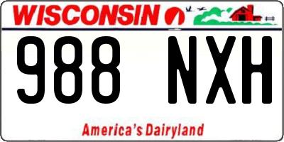 WI license plate 988NXH