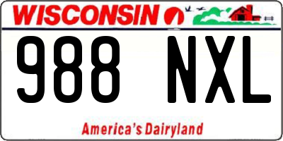 WI license plate 988NXL