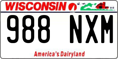 WI license plate 988NXM