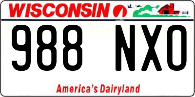 WI license plate 988NXO