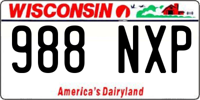 WI license plate 988NXP