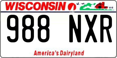 WI license plate 988NXR