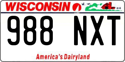 WI license plate 988NXT