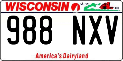 WI license plate 988NXV