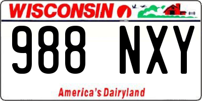 WI license plate 988NXY